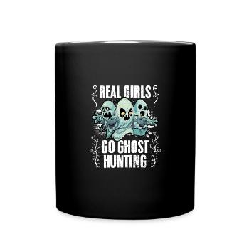 De vraies filles vont à la chasse aux fantômes drôle paranormal - Mug uni - noir - Devant