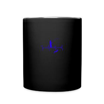 Angel Herzschlag - Tasse einfarbig - Schwarz - Vorne