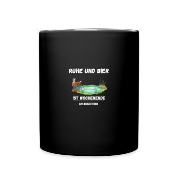 Fishing Pond Fishing Lake Angler Fisherman Fishing Sayings - Full Colour Mug - black - Front