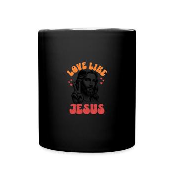 Love Like Jesus Retro 70s Style - Full Colour Mug - black - Front