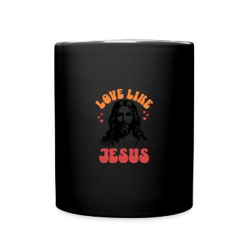 Love Like Jesus Retro 70s Style - Full Colour Mug - black - Front