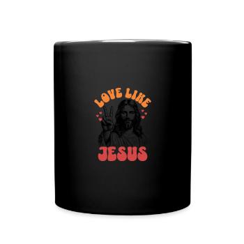 Love Like Jesus Retro 70s Style - Full Colour Mug - black - Front