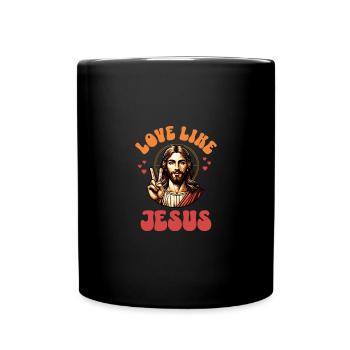 Love Like Jesus Retro 70s Style - Full Colour Mug - black - Front