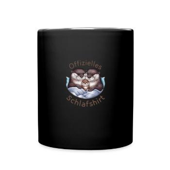 Official Sleep Shirt Otter Family Men Women - Full Colour Mug - black - Front