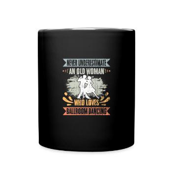 Ne sous-estimez jamais une vieille femme Retro Ballroom - Mug uni - noir - Devant