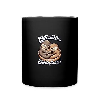 Official Sleep Shirt Otter Family Men Women - Full Colour Mug - black - Front