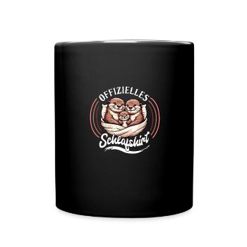 Official Sleep Shirt Otter Family Men Women - Full Colour Mug - black - Front