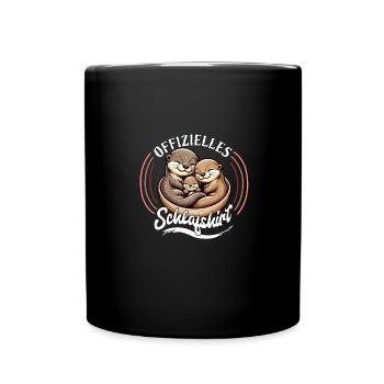 Official Sleep Shirt Otter Family Men Women - Full Colour Mug - black - Front