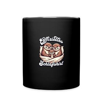 Official Sleep Shirt Otter Family Men Women - Full Colour Mug - black - Front