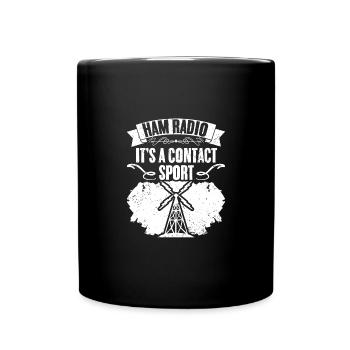 Funny Ham Radio It's A Contact Sport Amateur Radio - Full Colour Mug - black - Front