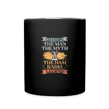 Grandpa The Man The Myth Cool Ham Radio Legend - Full Colour Mug - black - Front