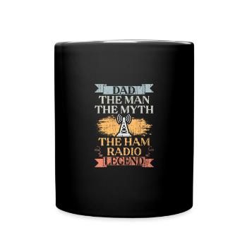 Dad The Man The Myth Vintage Ham Radio Legend - Full Colour Mug - black - Front