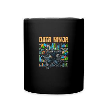 Data Ninja Retro Data Science Deep Learning For - Full Colour Mug - black - Front