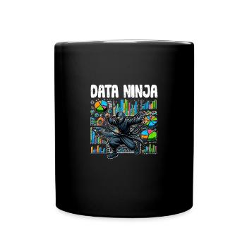 Data Ninja Funny Data Science Deep Learning For - Full Colour Mug - black - Front