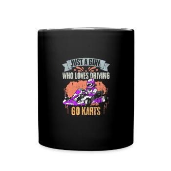 Just A Girl Who Loves Vintage Go Kart - Tasse einfarbig - Schwarz - Vorne