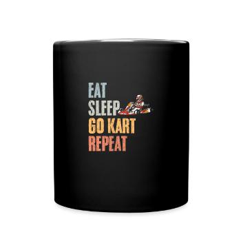 Manger dormir Vintage Go Karting Hobby pour un kart - Mug uni - noir - Devant