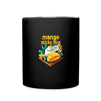 Sweet Mango Sticky Rice Thai Food - Full Colour Mug - black - Front