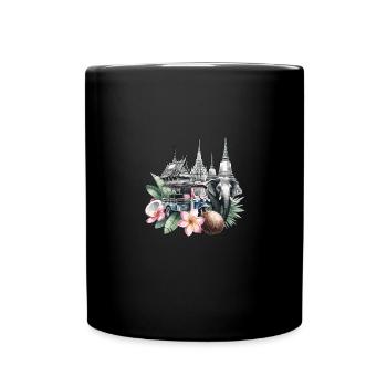 Thai-tempel Elefant Bangkok Pagode - Tasse einfarbig - Schwarz - Vorne