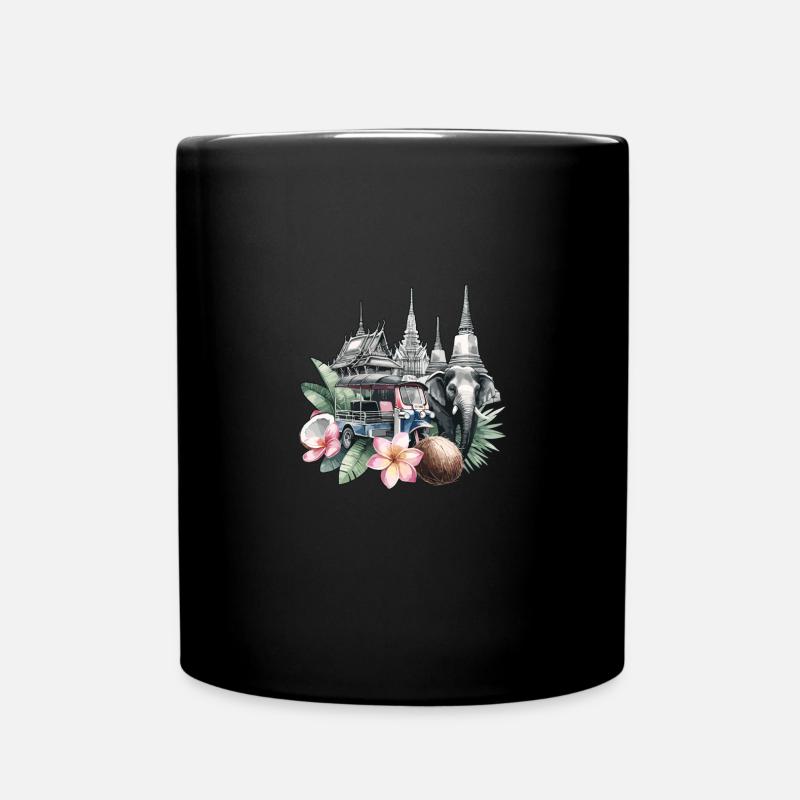 Thai-tempel Elefant Bangkok Pagode - Tasse einfarbig - Schwarz
