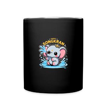 Cute Happy Songkran Thailand Vacation - Full Colour Mug - black - Front