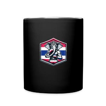 Lustiges Muay Thai Boxen Elefantenboxen - Tasse einfarbig - Schwarz - Vorne