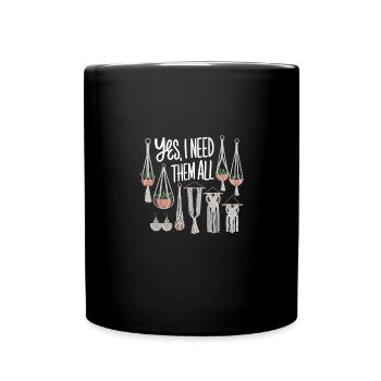 Citation amusante en macramé pour les amateurs de macramé boho - Mug uni - noir - Devant
