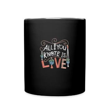 Citation amusante en macramé pour les amateurs de macramé boho - Mug uni - noir - Devant