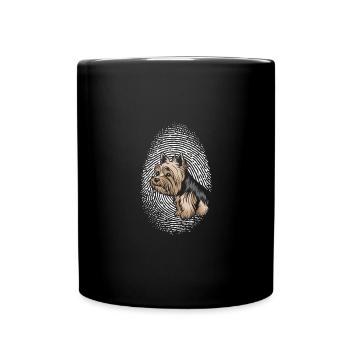 Yorkshire Terrier Empreinte digitale Design Créatif - Mug uni - noir - Devant