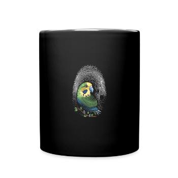 Sittich Fingerprint Kreativer Sittich - Tasse einfarbig - Schwarz - Vorne