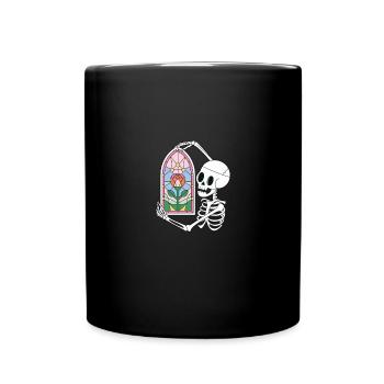 Lustige Glasmalerei - Tasse einfarbig - Schwarz - Vorne