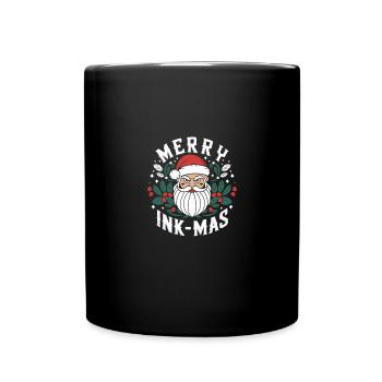 Merry Christmas Ink-Mas Funny Christmas Tattoo - Tasse einfarbig - Schwarz - Vorne