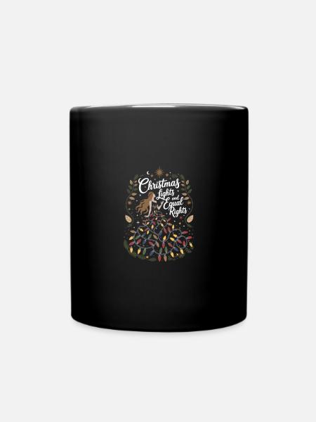 Lumières de Noël anti-patriarcat et égalité des droits - Mug uni - noir