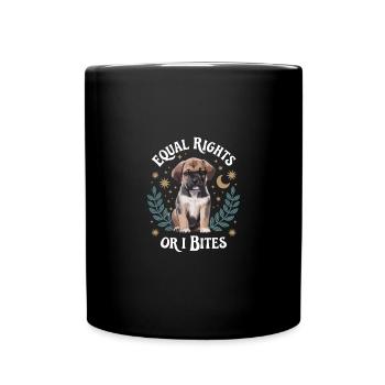 Anti-patriarcat L’égalité des droits ou je mords féministe - Mug uni - noir - Devant
