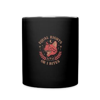 L’égalité des droits ou je mords féministe - Mug uni - noir - Devant