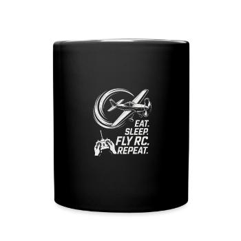 Avion rc drôle disant voler rc - Mug uni - noir - Devant