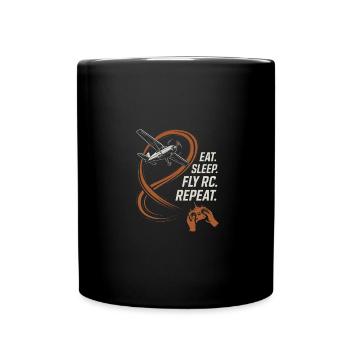 Avion rc drôle disant voler rc - Mug uni - noir - Devant