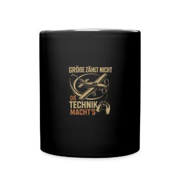 RC Flugzeug Spruch Lustiger Modellflieger - Tasse einfarbig - Schwarz - Vorne