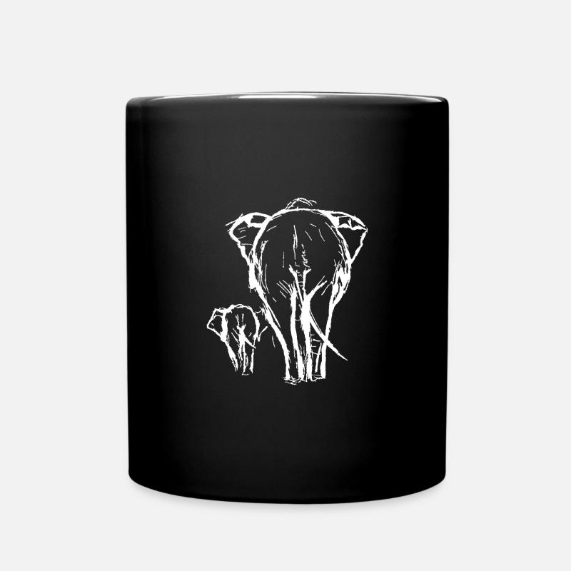 Elefant Safari Afrika Tierschützer Geschenk - Tasse einfarbig - Schwarz