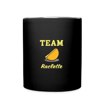 Team raclette fromage suisse valais - Mug uni - noir - Devant
