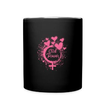 girl power,girl, power, hearts,graffiti - Full Colour Mug - black - Front