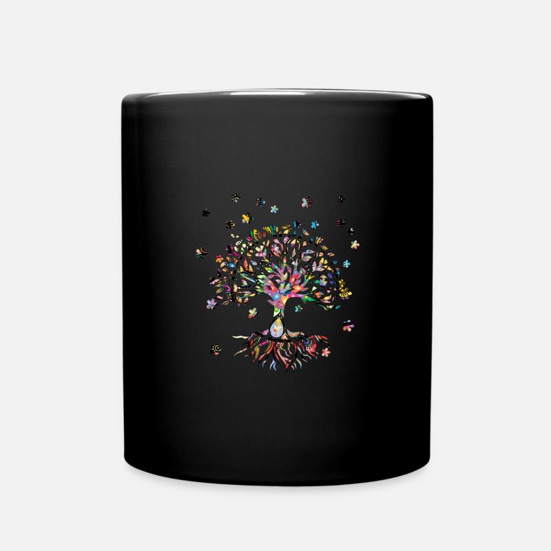 Baum des Lebens ,Lebensbaum,Malerei,mandala - Tasse einfarbig - Schwarz