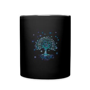 Tree of Life,Tree of Life,Flowers,Tree with flowers - Full Colour Mug - black - Front