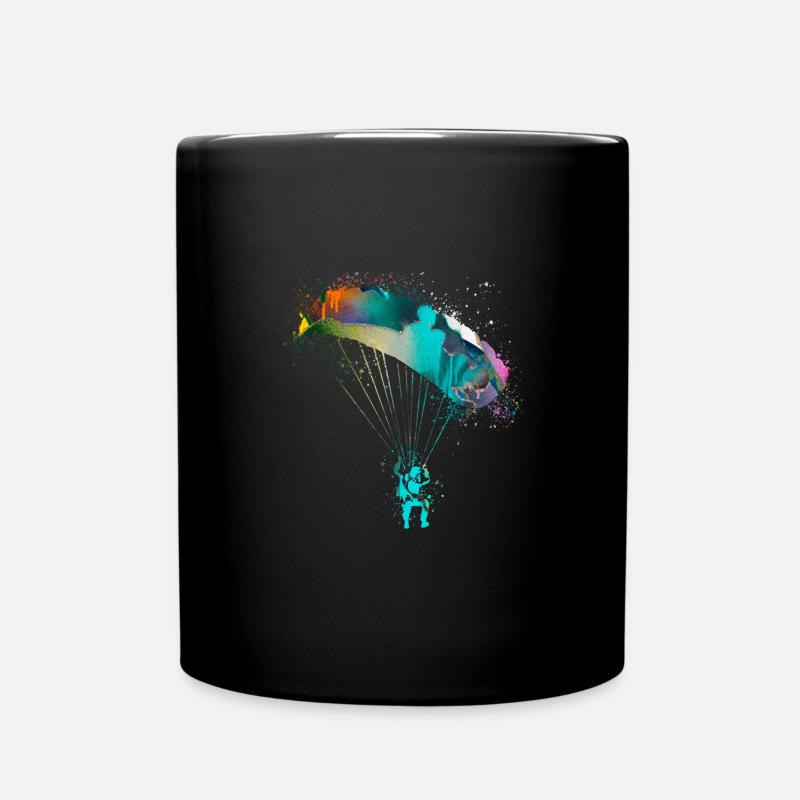 fallschirm,fallschirmfliegen,graffiti,gleitschir - Tasse einfarbig - Schwarz