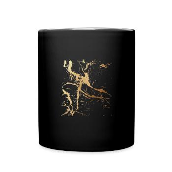 motif,abstrait,rayures,urbain,or - Mug uni - noir - Devant