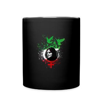 femme vie liberté, oiseaux, iran, graffiti, Mahsa Amini - Mug uni - noir - Devant