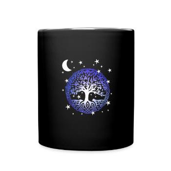 Baum des Lebens,Yggdrasil,Weltenbaum,tree of life, - Tasse einfarbig - Schwarz - Vorne
