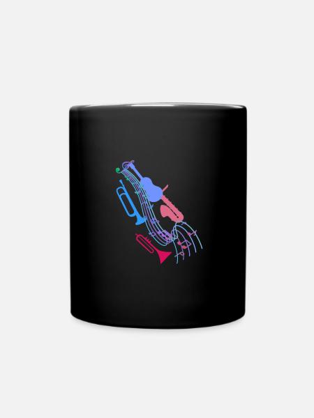 Jazz,Instrumente,Noten,Guitarre,Musik - Tasse einfarbig - Schwarz
