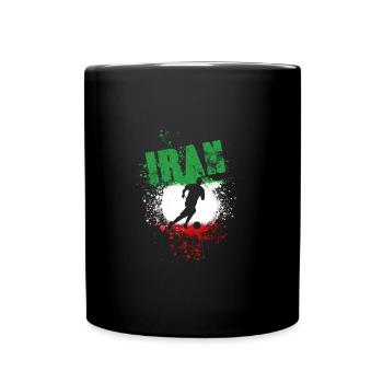 iran, fußball,fußballspieler,free iran,flagge - Tasse einfarbig - Schwarz - Vorne