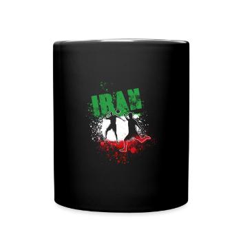 iran, fußball,fußballspieler,free iran,flagge - Tasse einfarbig - Schwarz - Vorne