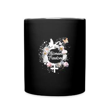femme vie liberté, fleurs,iran,liberté,roses - Mug uni - noir - Devant